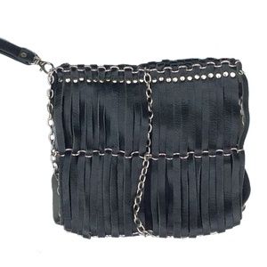 Like new! Fredd & Basha leather woven wristlet